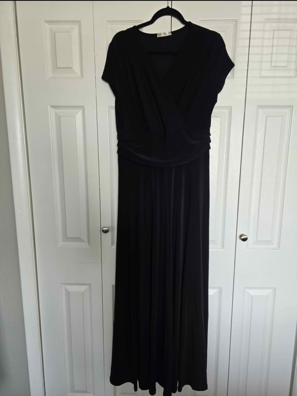 Black Maxi Wrap-Style Women's Dress